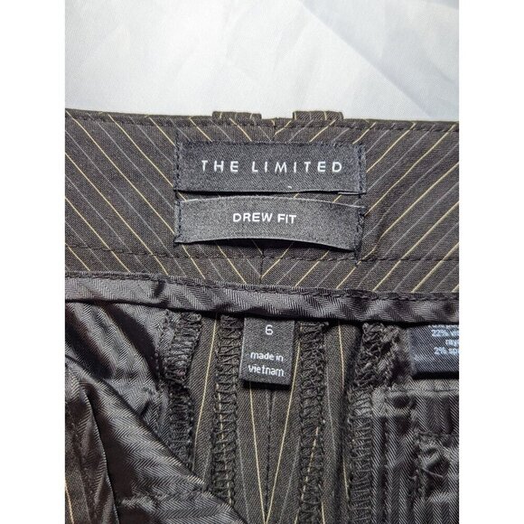 THE LIMITED pinstripe stretch Drew fit bermuda shorts Women's Size Size 6 Busine - Picture 6 of 15